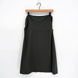 Eddie Bauer Casual A-line Fold Over Midi Skirt Gray Medium